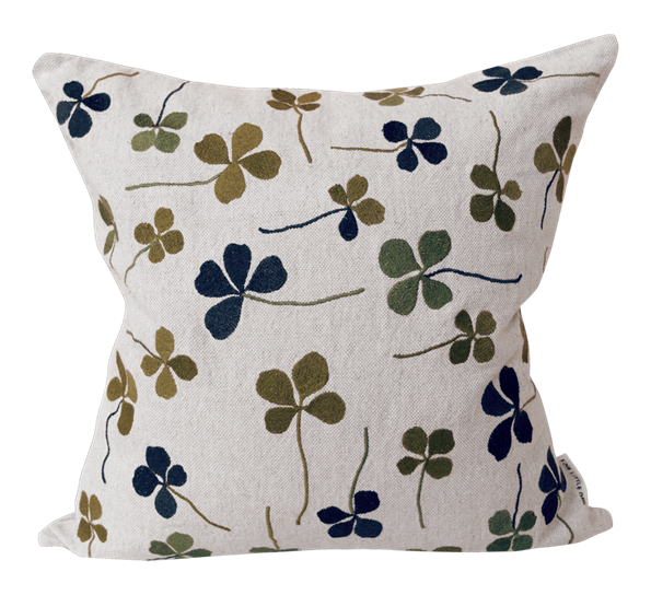 Clover brodert putetrekk 48x48 cm grønt fra Fine Little Day