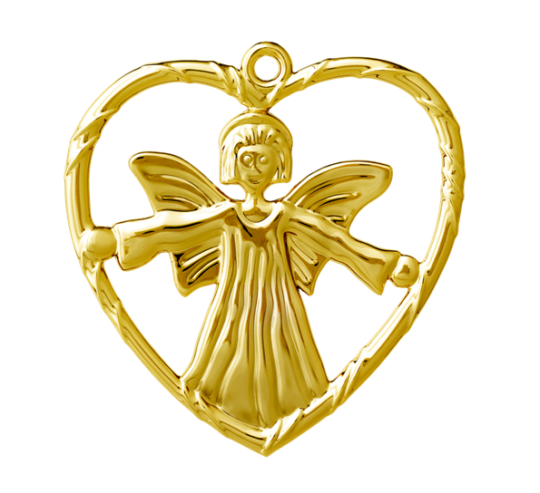 Karen Blixen engel i hjerte H7 forgylt fra Rosendahl