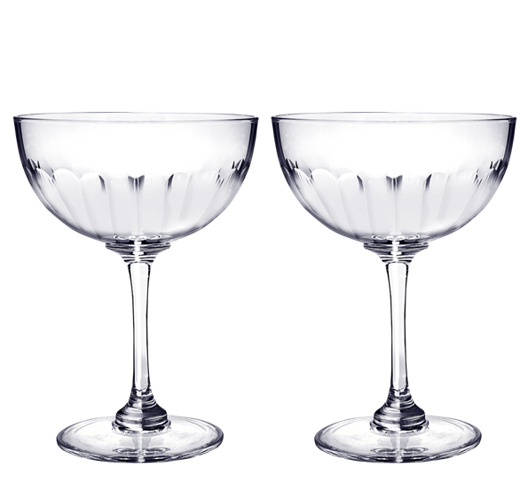 Champagneskål lens 150 ml 2-pk klar fra The Vintage List