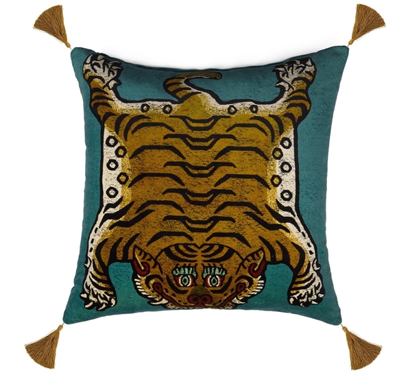 Saber fløyelspute 60x60 cm teal