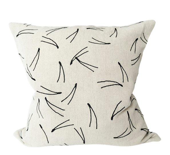 Barr bodert putetrekk 48x48 cm natur sort fra Fine Little Day