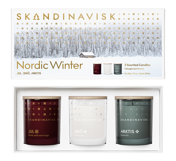 Nordic Winter gavesett 65g 3 duftlys Skandinavisk