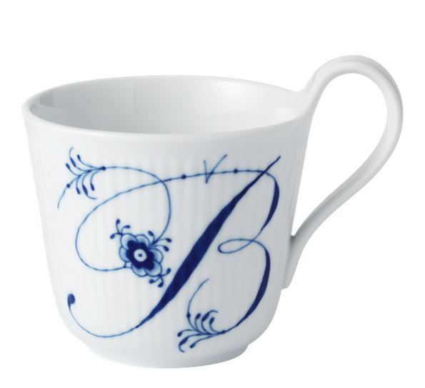 Blå Riflet Alfabetkrus B 33 cl fra n