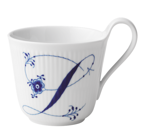 Blå Riflet Alfabetkrus L 33 cl fra n