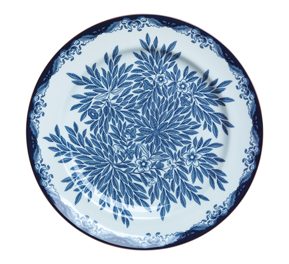 Ostindia Floris blå tallerken flat 27 cm fra 