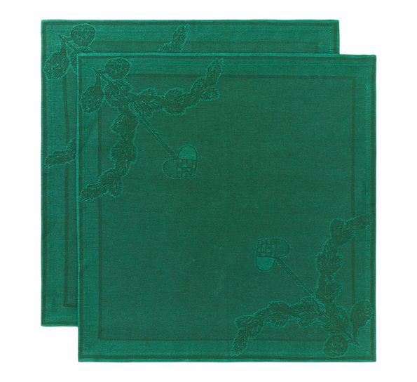 Stjerneriflet Jul serviett 2-pk 45x45 cm grønn fra n