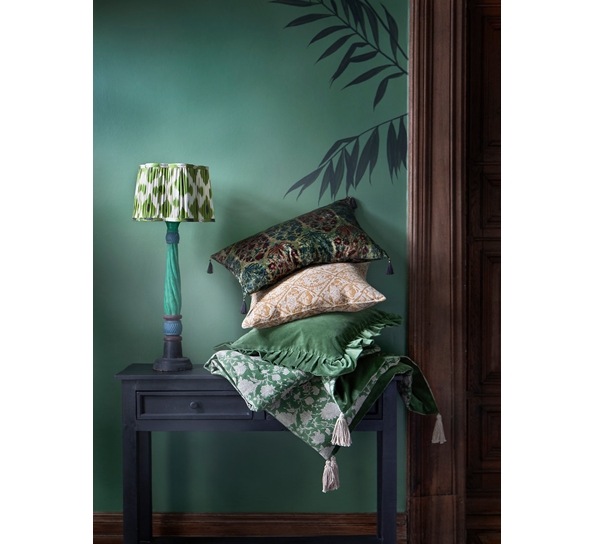 Plain putetrekk fløyel  grønn 45x45cm fra Chamois