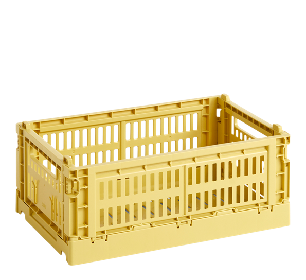 Colour Crate 17x26,5x10,5 cm dusty yellow oppbevaringskasse fra HAY