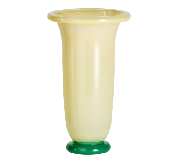 Empire vase 25 cm sand med grønn base fra HAY
