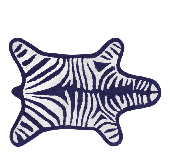 Zebra badematte blå fra Jonathan Adler