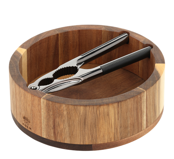 Nøtteknekkersett rund akasietre fra Holm