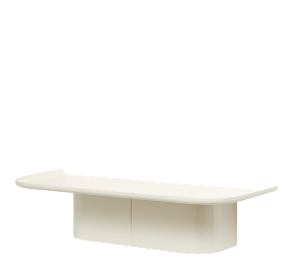 Korpus hylle m 4 kroker krem fra HAY