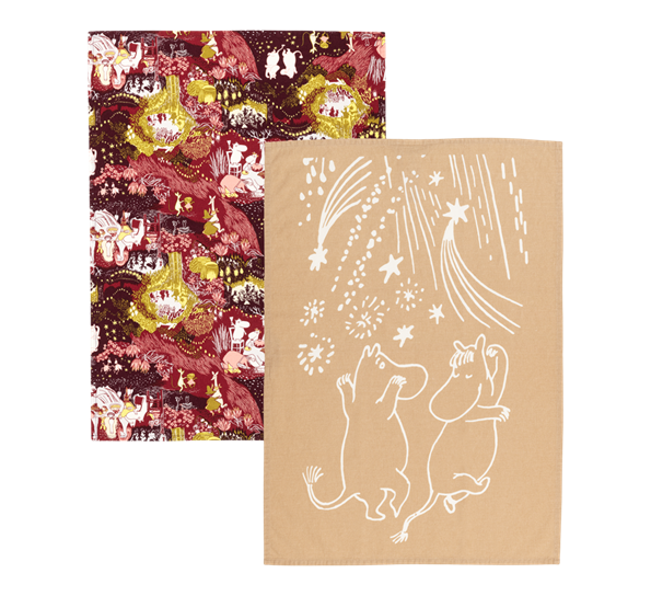 Mummi kjøkkenhåndkle 2-pk Festlige stunder 50x70 cm rød fra 