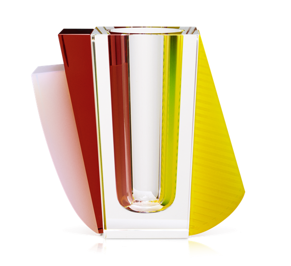 Raleigh vase rosa rød gul klar fra Reflections Copenhagen