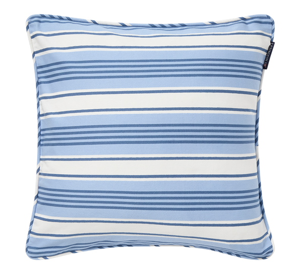 Twill putetrekk stiper 50x50 cm blå hvit Lexington