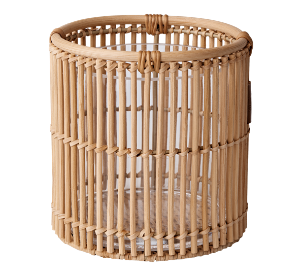 <p>Rattan lyslykt med glass 17x18 cm Lexington</p>
