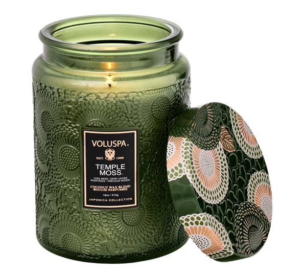 Duftlys 100t Temple Moss fra Voluspa