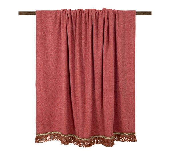 Lava bambuspledd med frynser 160x200 cm rød Frati Home