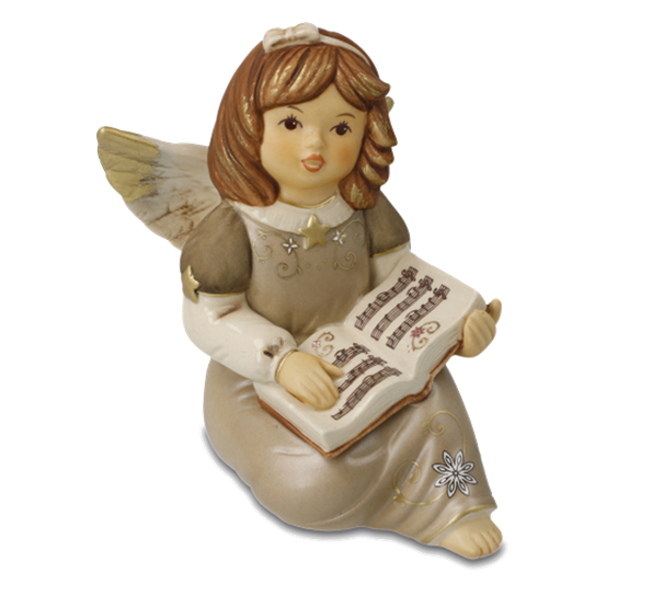 Walnut engel Singing Time med Swarovski®-krystall 10 cm fra Goebel