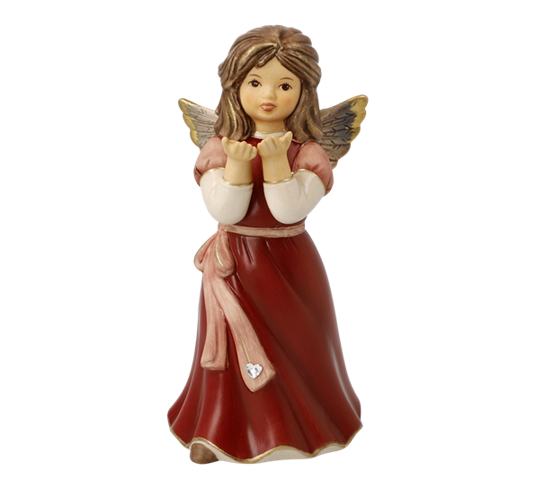 Bordeaux engel Make A Whish med Swarovski®-krystall 15,5 cm fra Goebel