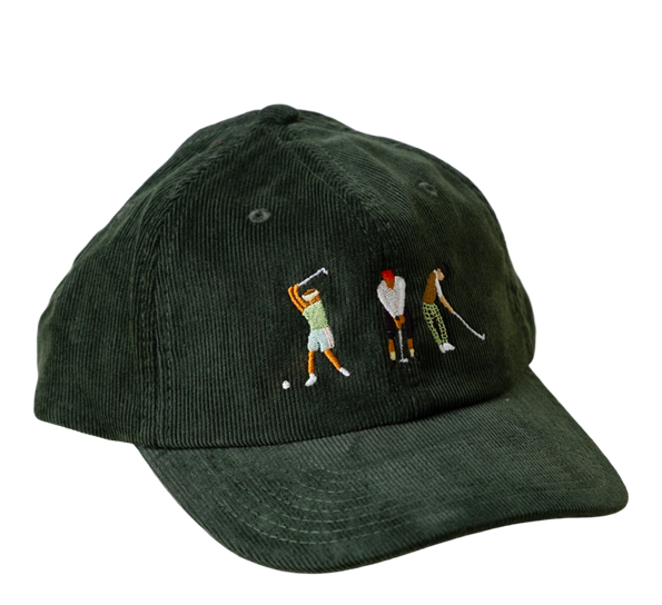 Golfers caps kordfløyel grønn fra Fine Little Day