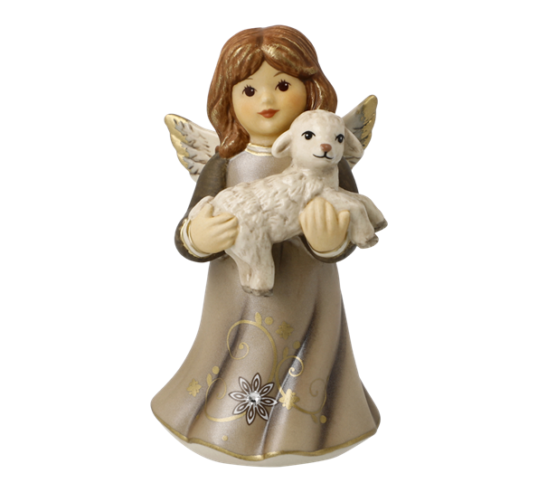 Walnut engel Little Shepherd med Swarovski®-krystall 8,5 cm fra Goebel