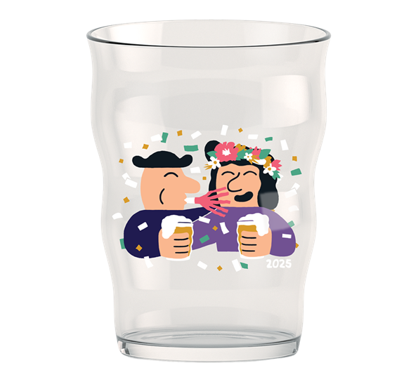 Mikkeller Pint ølglass 2025 40cl klar med dekor fra Holmegaard