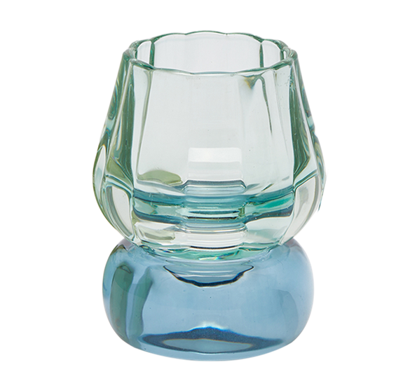 Amleto telysestake dobbel 11 cm blå, fot blå EDG Enzo de Gasperi