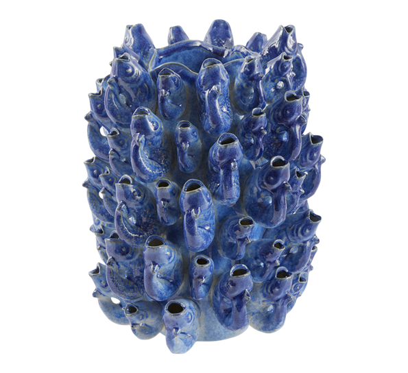 Chakra Pesci vase 32 cm med fisker blå EDG Enzo de Gasperi