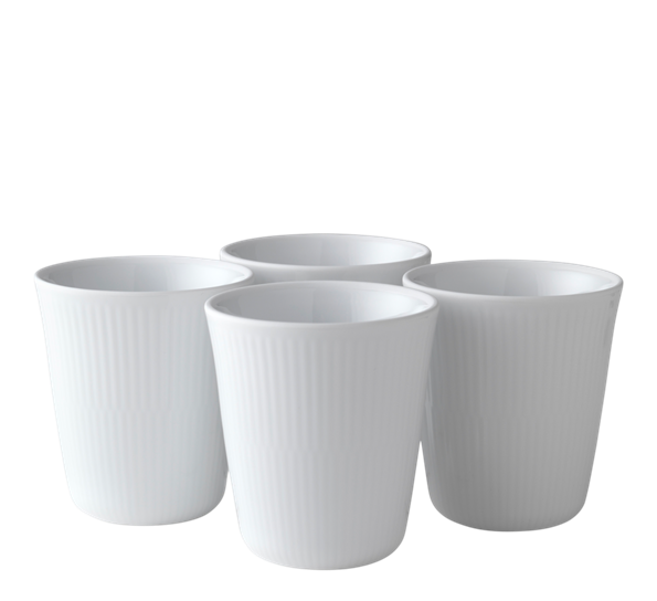 Hvit Riflet termokopp 4 pk 29 cl fra Royal Copenhagen