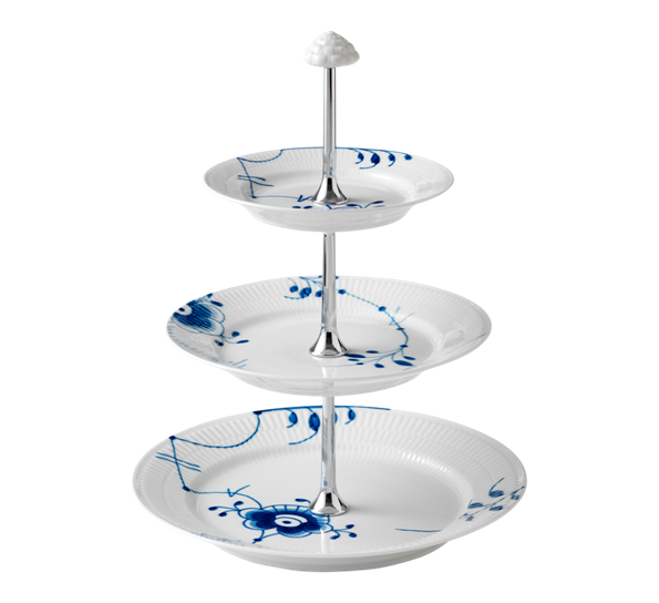 Blå Mega Riflet etasjefat 3 etasjer fra n