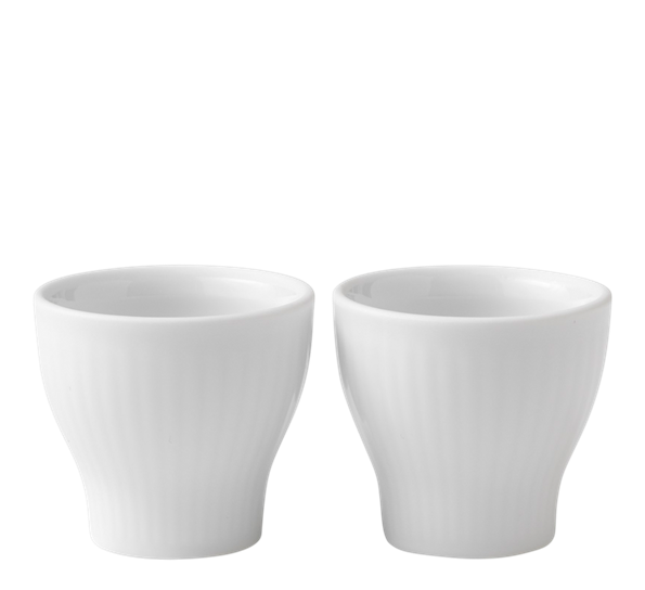 Hvit Riflet eggeglass 2 pk fra n