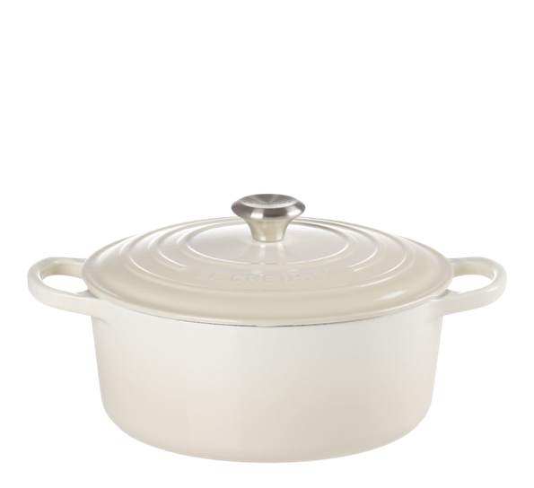 Jerngryte rund 5,3l 26cm meringue fra Le Creuset