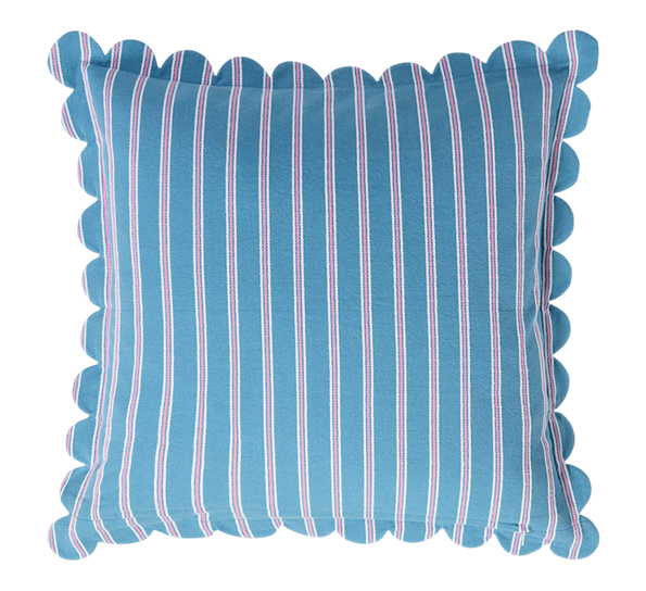 Scallop Wing putetrekk striper 50x50 cm blå hvit rosa Lexington