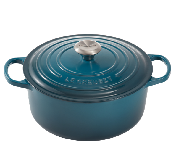 Jerngryte rund 4,2l 24cm deep teal fra Le Creuset