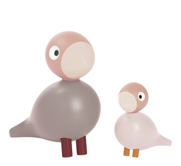 Liv & Lykke par h11 cm soft pink Kay Bojesen