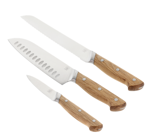 Foresta knivsett 3 deler eik stål fra Morsø