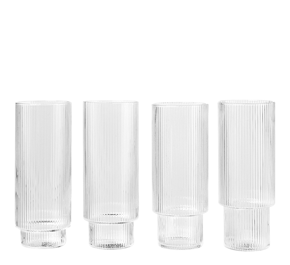 Ripple klar longdrinkglass 4-pk fra Ferm Living