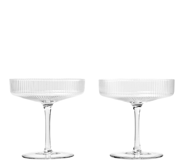 Ripple klar champagneglass coupe 2-pk fra Ferm Living