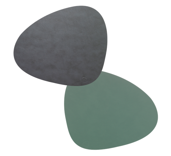 Curve Nupo double spisebrikke 37x44 cm antrasitt pastellgrønn Lind DNA