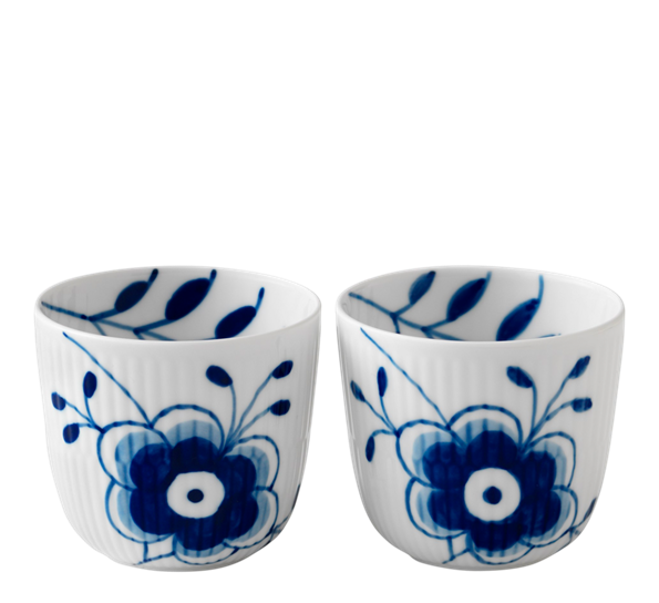 Blå Mega Riflet lyslykter 2 pk fra n