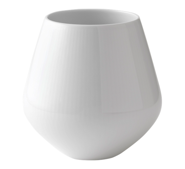 Hvit Riflet vase 15 cm fra n