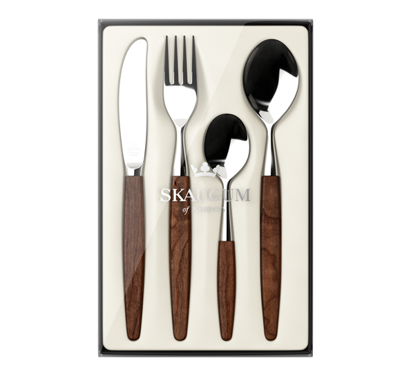 Skaugum Valnøtt bestikksett til 4 deler fra Skaugum Bestikk