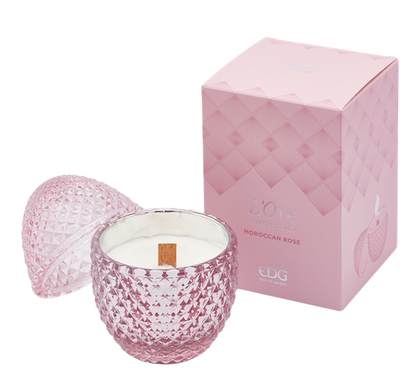 Duftlys påskeegg 12 cm Maroccan rose rosa EDG Enzo de Gasperi