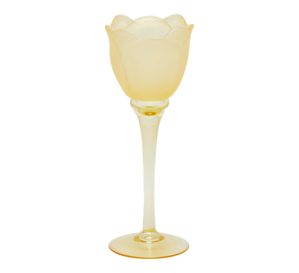 <p>Tulipan telysestake på stett 22 cm sateng finish gul EDG Enzo de Gasperi</p>
