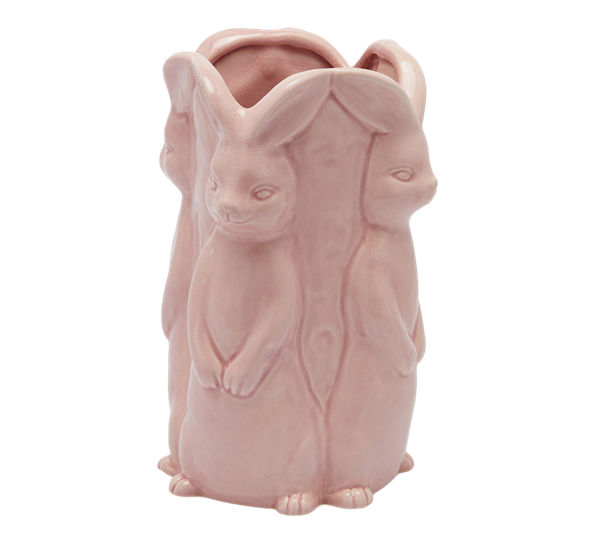 Vase med påskekaniner 24 cm rosa EDG Enzo de Gasperi