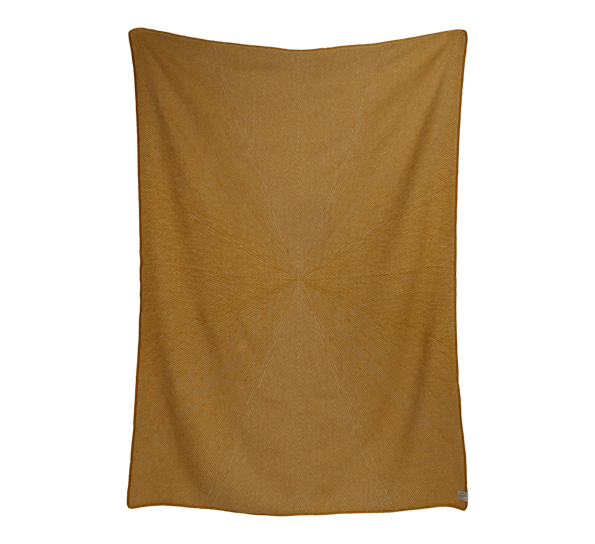 Holiday Triptych Sun pledd gul 150x200 cm Røros Tweed