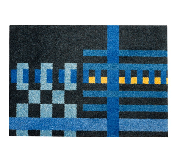 Loom Bauhaus dørmatte blå 60x85 cm fra Heymat