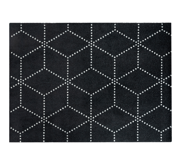 Hagl Black dørmatte 85x115 cm fra Heymat