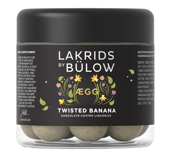 Ægg lakris liten twisted banana 125 g fra Lakrids By Johan Bülow
